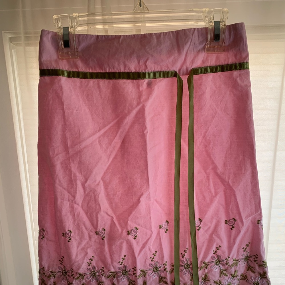 🌼Tempted Kids Pink Skirt with Embroidered Flowers